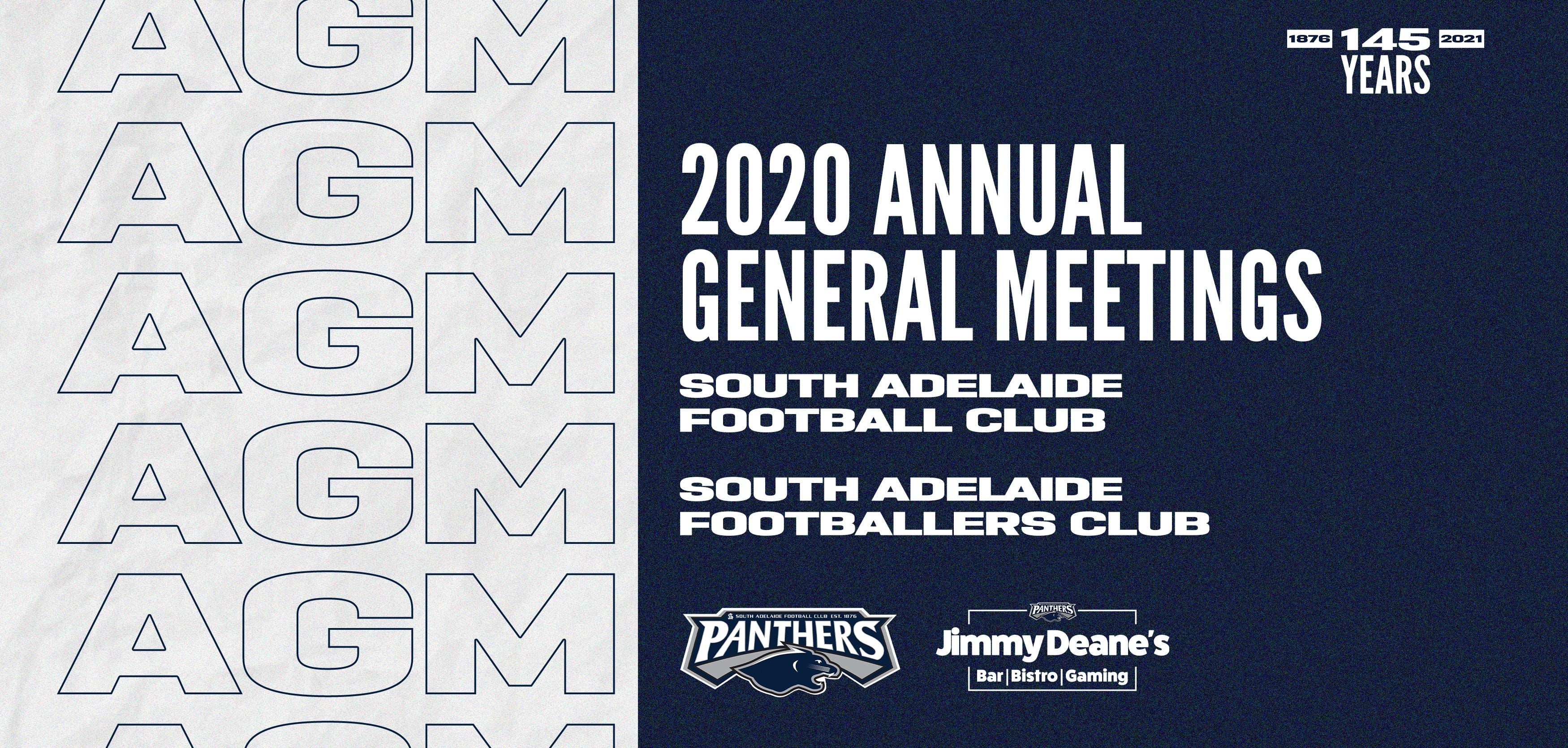2020 South Adelaide AGMs 2020 South Adelaide AGMs